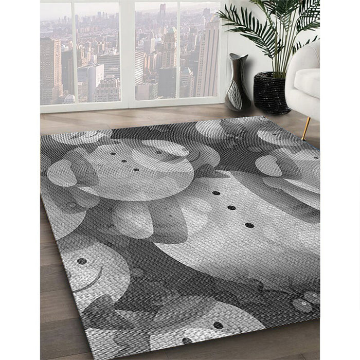 Patterned Gray Rug in Family Room, pat732gry