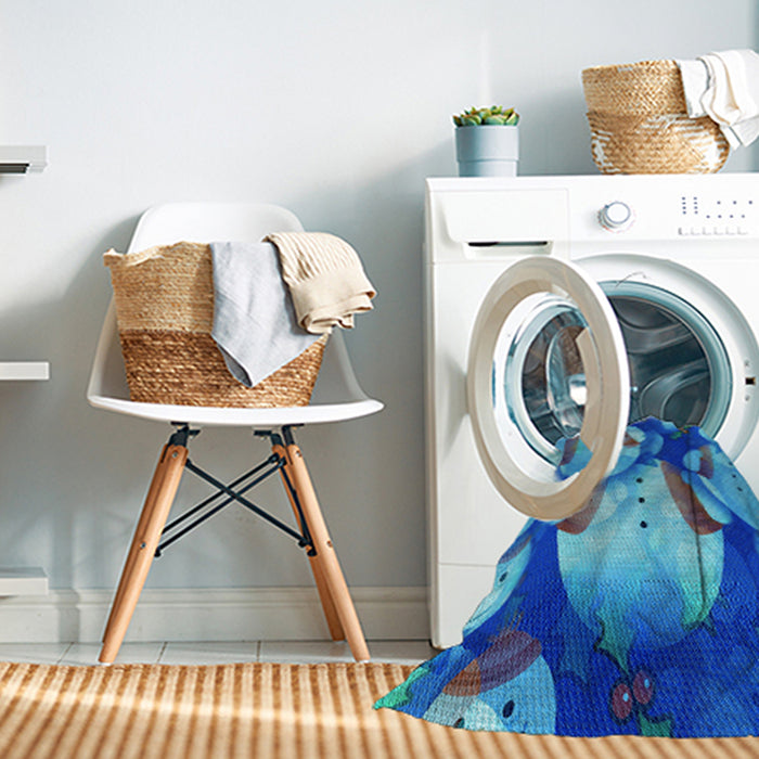 Machine Washable Transitional Bright Turquoise Blue Rug in a Washing Machine, wshpat732lblu