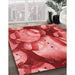 Machine Washable Transitional Red Rug in a Family Room, wshpat732rd