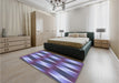 Patterned Purple Mimosa Purple Rug in a Bedroom, pat733blu