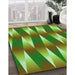 Machine Washable Transitional Green Rug in a Family Room, wshpat733grn