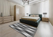 Patterned Dark Gray Rug in a Bedroom, pat733gry