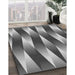 Patterned Dark Gray Rug in Family Room, pat733gry