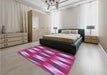 Patterned Orchid Purple Rug in a Bedroom, pat733pur