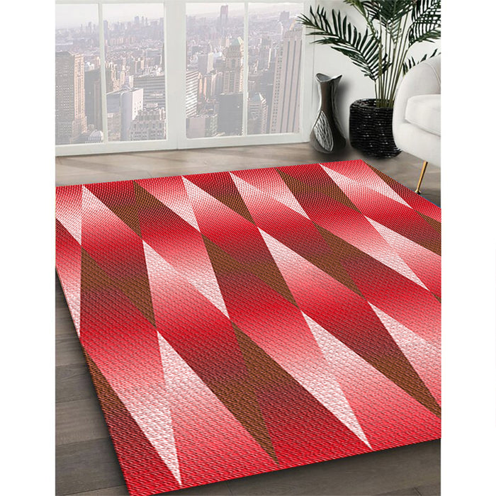 Machine Washable Transitional Red Rug in a Family Room, wshpat733rd