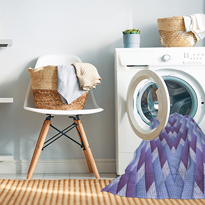 Machine Washable Transitional Slate Blue Rug in a Washing Machine, wshpat734blu