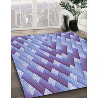 Patterned Slate Blue Rug, pat734blu