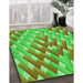 Machine Washable Transitional Neon Green Rug in a Family Room, wshpat734grn