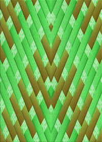 Machine Washable Transitional Neon Green Rug, wshpat734grn