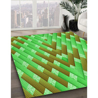 Patterned Neon Green Rug, pat734grn