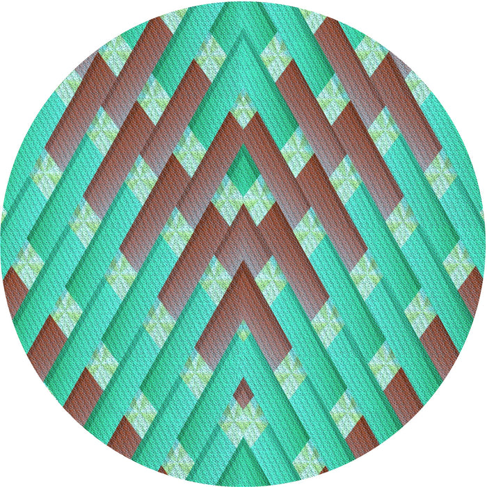 Square Patterned Army Brown Rug, pat734lblu