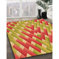 Patterned Golden Brown Yellow Rug, pat734org