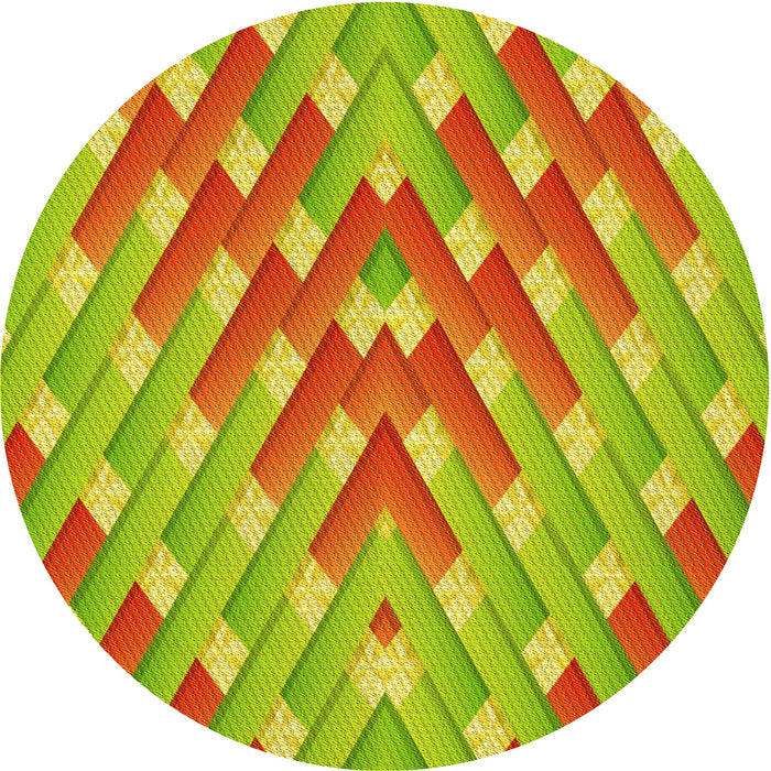 Square Patterned Green Rug, pat734yw