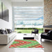 Square Patterned Red Novelty Rug in a Living Room, pat734