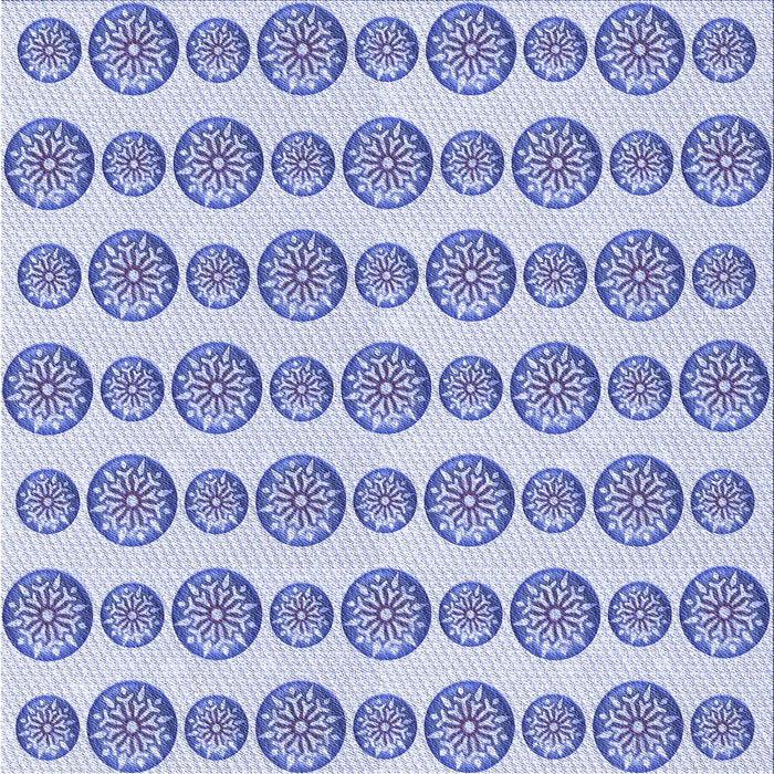 Round Patterned Blue Rug, pat735blu