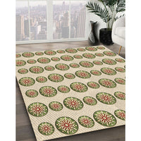 Patterned Khaki Gold Rug, pat735brn