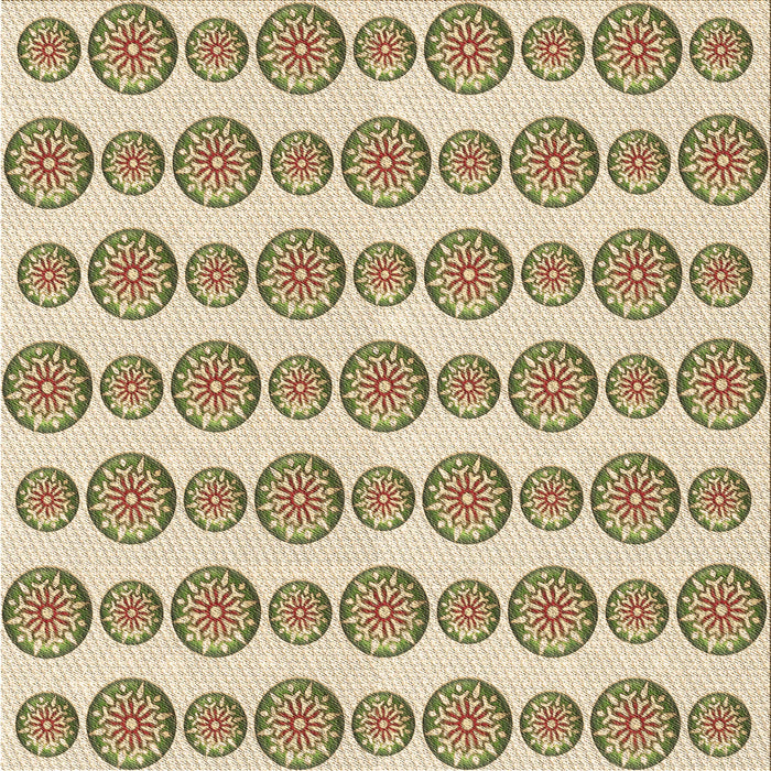 Round Machine Washable Transitional Khaki Gold Rug, wshpat735brn