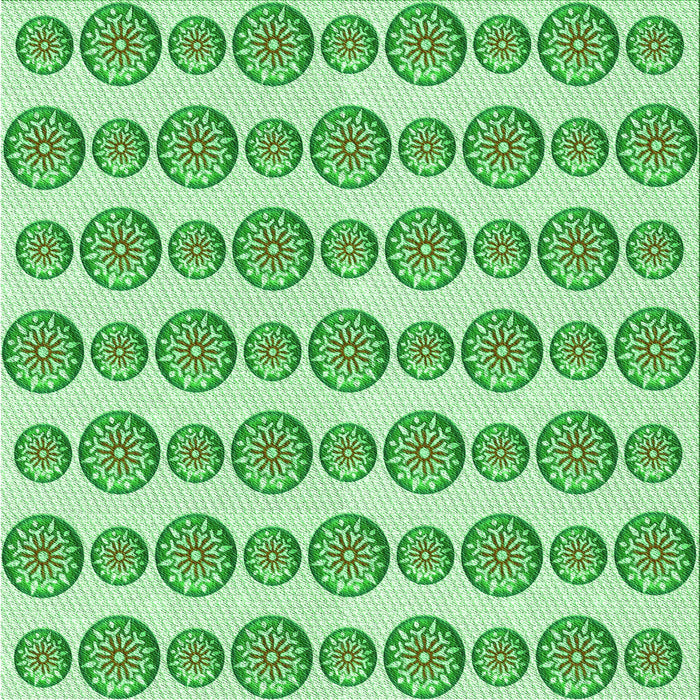 Round Patterned Green Rug, pat735grn
