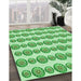 Machine Washable Transitional Green Rug in a Family Room, wshpat735grn