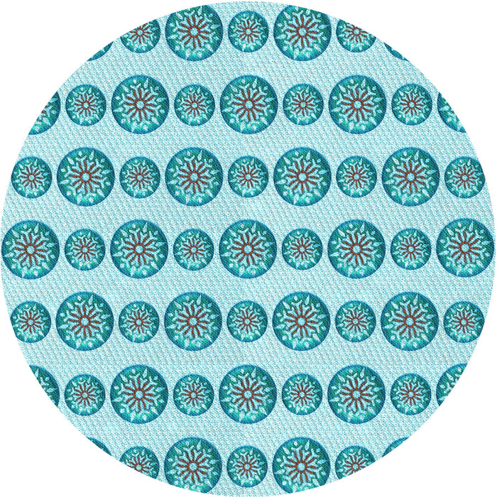 Square Patterned Blue Rug, pat735lblu