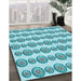 Machine Washable Transitional Blue Rug in a Family Room, wshpat735lblu