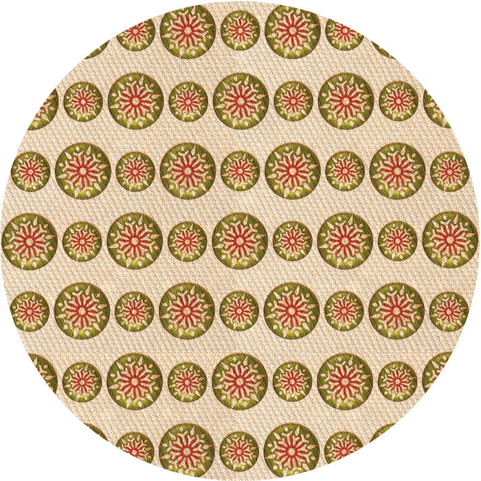 Square Patterned Khaki Gold Rug, pat735org