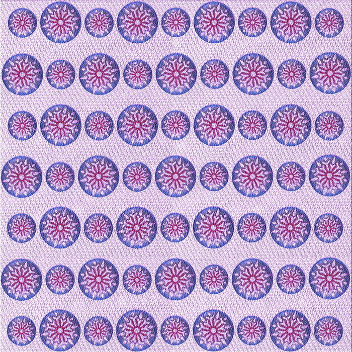 Round Machine Washable Transitional Blossom Pink Rug, wshpat735pur