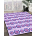 Patterned Blossom Pink Rug in Family Room, pat735pur