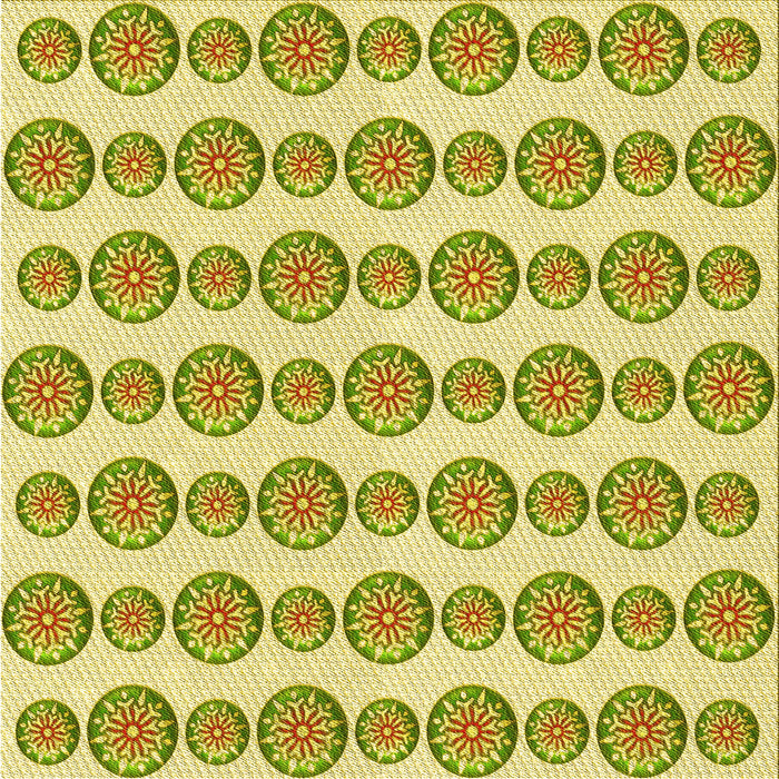 Round Machine Washable Transitional Dark Golden Brown Rug, wshpat735yw