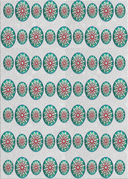 Patterned Grayish Turquoise Green Novelty Rug, pat735