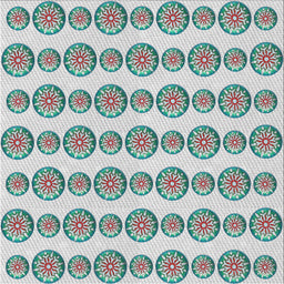 Square Patterned Grayish Turquoise Green Novelty Rug, pat735