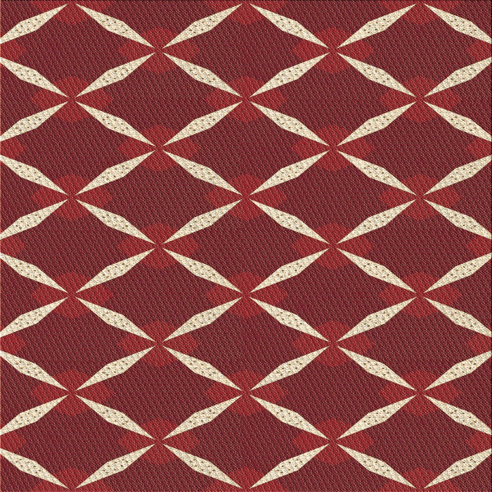 Round Patterned Red Rug, pat736brn