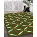 Machine Washable Transitional Green Rug in a Family Room, wshpat736grn