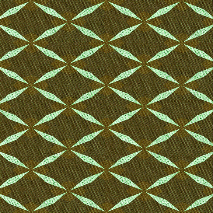 Round Machine Washable Transitional Green Rug, wshpat736grn