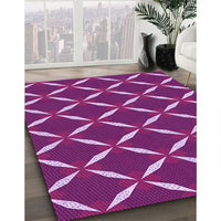 Patterned Medium Violet Red Pink Rug, pat736pur