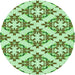 Square Patterned Light Green Rug, pat737grn