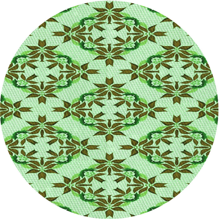 Square Machine Washable Transitional Light Green Rug in a Living Room, wshpat737grn