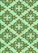 Machine Washable Transitional Light Green Rug, wshpat737grn