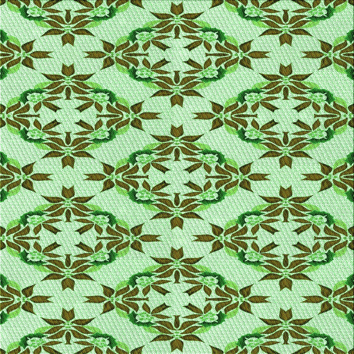 Round Patterned Light Green Rug, pat737grn