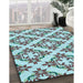 Patterned Blue Rug in Family Room, pat737lblu
