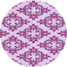 Square Machine Washable Transitional Blossom Pink Rug in a Living Room, wshpat737pur