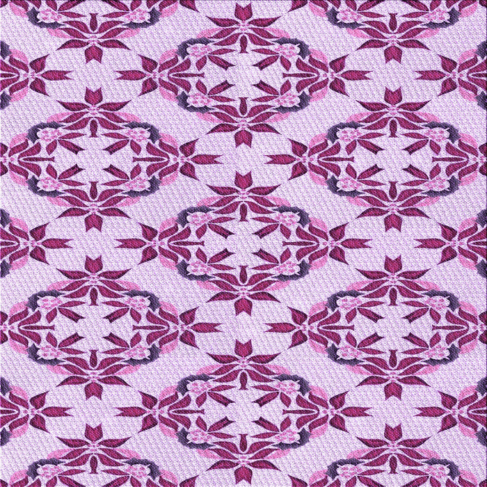 Round Machine Washable Transitional Blossom Pink Rug, wshpat737pur