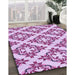 Patterned Blossom Pink Rug in Family Room, pat737pur