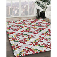 Patterned Chestnut Brown Novelty Rug, pat737