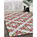 Patterned Chestnut Brown Novelty Rug in Family Room, pat737