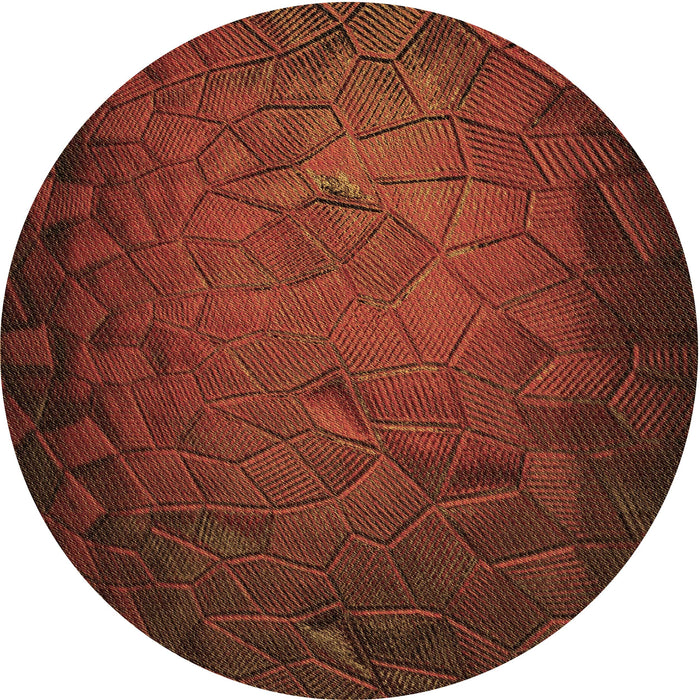 Square Patterned Mahogany Brown Rug, pat738brn