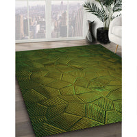 Patterned Dark Forest Green Rug, pat738grn