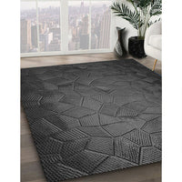 Patterned Charcoal Black Rug, pat738gry