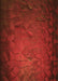 Patterned Tomato Red Rug, pat738org