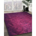 Machine Washable Transitional Medium Violet Red Pink Rug in a Family Room, wshpat738pur